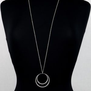 Long silver necklace